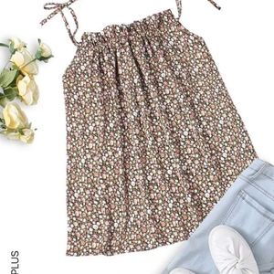 Plus Ditsy Floral Knot Cami Top Size 1XL